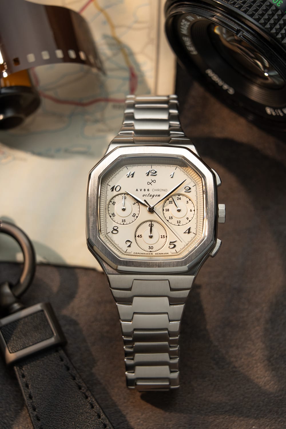 1904 Chrono、スチール / オフホワイト | 無料刻印 | AV86