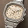 1904 Chrono featuring a polished steel chronograph case, three subdials, sapphire crystal, and integrated metal bracelet by AV86, embodying Nordic minimalism and horological excellence.