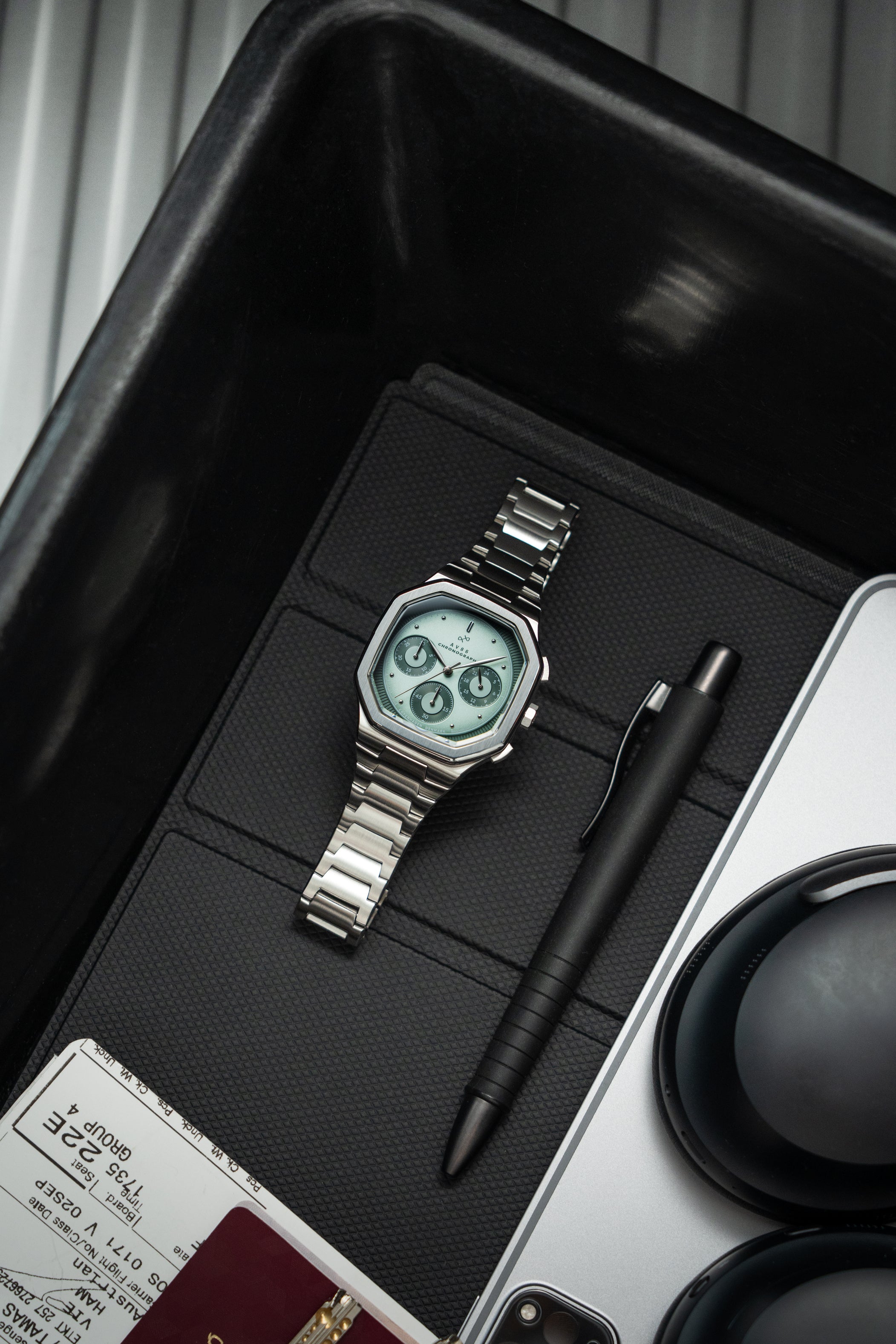 1904 Chronograph, Steel / Light & Dark Green