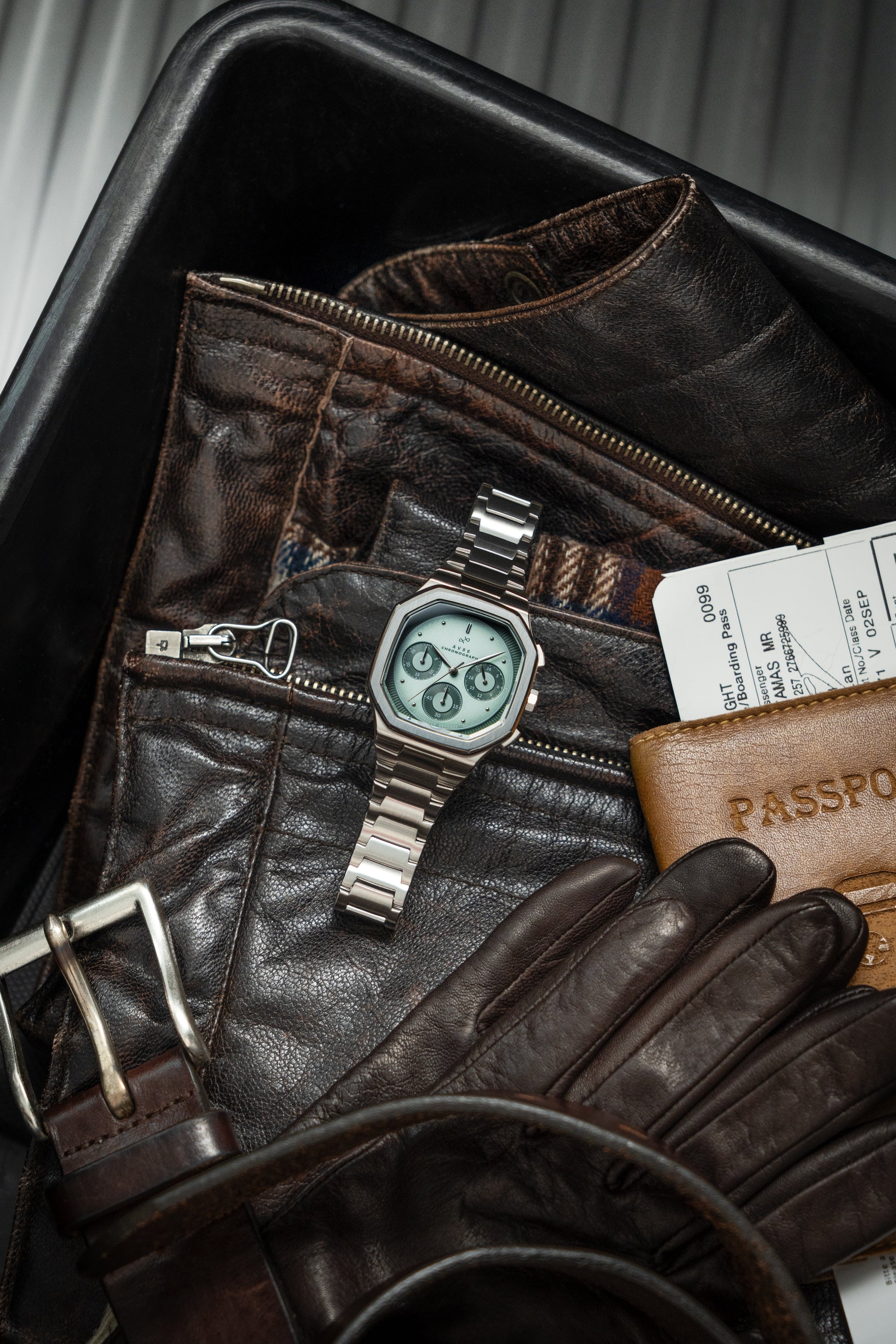 1904 Chronograph, Steel / Light & Dark Green | 無料刻印 | AV86