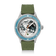 Partenariat Earthrise WWF, modèle Automatique / Édition 2026 par AV86, avec bracelet en silicone vert et cadran sur le thème de la Terre sous une lunette bleue.