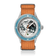 Modèle Earthrise WWF Partnership, Automatique / Édition 2026 par AV86, avec cadran « Earth », lunette bleue et bracelet tissé orange.