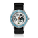 Modèle Earthrise WWF Partnership, Automatique / Édition 2026 par AV86, avec cadran Earth, lunette bleue et bracelet tissé noir.