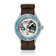 Earthrise WWF Partnership, Automatique / Édition 2026 par AV86, avec bracelet NATO marron, lunette bleue et cadran orné d'un motif représentant la Terre.
