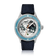 Earthrise WWF Partnership, Automatique / Édition 2026 par AV86, avec bracelet en Cordura bleu marine, lunette bleu ciel et cadran orné d'un motif représentant la Terre.